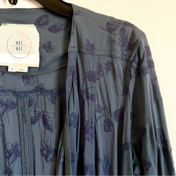 Anthropologie Hei Hei Melita Duster Floral Embroidered Jacket Size XS EUC - Picture 5 of 11